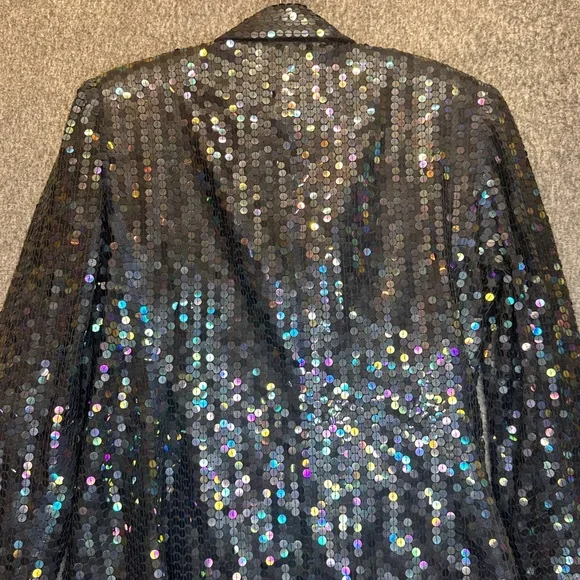 Diane Gilman 100%‎ silk sequins jacket L NWT - Picture 15 of 16